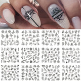 Popxstar spring centerpiece ideas short square acrylic nails spring dip nails Harunouta 12Pcs Sweet Love Heart Nail Water Decals Valentines Manicure Letter Flower Leaf Sliders for Nails Accessories