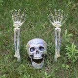Popxstar Halloween Garden Decoration fake Skull Skeleton LED Glowing Pumpkin Tombstone Haunted House Decor Horror Decor Halloween party