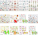 Popxstar 12Pcs Halloween Sticker Set Bat Witch Cat Sticker Design For Nail Art Decorations Water Transfer Sliders Tips Christmas Manicure