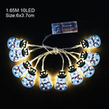 Popxstar Christmas Tree Lights Decorations Santa Claus Snowflake Snowman  LED Fairy Lights Hanging Garland Xmas Home Decor New Year