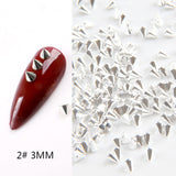 Popxstar 1/2/3mm Spikes Metal Studs Conical Shape Punk Style Flat Back Rivets Halloween 3D Alloy Nail Art for Decoration