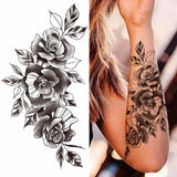 Popxstar 1pc Animal Lion Women Waterproof Temporary Tattoos Fake Stickers Arm Sun Art Black Cross Jesus 3D Praying Fashion Decoration