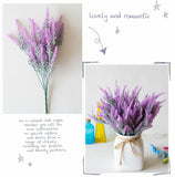 Popxstar 1 Bundle Artificial Flowers Romantic Provence Lavender Plastic Wedding Decorative Vase for Home Decor Grain Christmas Fake Plant