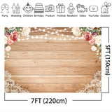 Popxstar Wedding backdrop for Photography Bridal Shower Party Decoration Background for Photo Studio Wooden Flower Wall Photocall Prop