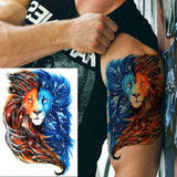 Popxstar Africa Serengeti  Black Indian Warrior Waterproof Flash Tattoo Sticker Tribal Mighty Tiger Tatoo Men Women