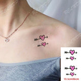 Popxstar Small Men's Tattoos Waterproof Temporary Tattoo Sticker Body Art Love Wave Heartbeat Line Small Size Fake Tatto Flash Tatoo for Girl Women