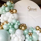 Popxstar Doubled Pearl Tiffany Blue Balloons Garland Arch Wedding Valentines Ball Decoration Matte White Ballon Kit Birthday Baby Shower