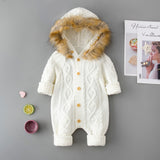 Popxstar Christmas Baby Rompers Infant Clothing Winter Overall Baby Boys Girls Clothes Knit Costumes Hooded Jumpsuit Newborn Clothes