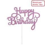 Popxstar Valentine's Day Gittler Happy Birthday Cake Topper Bling Sparkle Decoration Sign Happy Birthday Cake Topper Girl`s Birthday Dessert Decor