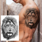 Popxstar Africa Serengeti Lion Temporary Tattoo Black Indian Warrior Waterproof Flash Tattoo Sticker Tribal Mighty Tiger Tatoo Men Women