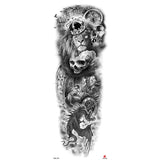Popxstar New Year's Day Valentine's Day Waterproof Temporary Tattoo Sticker for Men Women Totem Geometric Full Arm Large Size Sleeve Tatoo Fake Tatto Flash Tattoos
