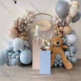 Popxstar Romantic Wedding Macaron Blue Chrome Gold Balloons Garland Decoration Doubled Cream Peach Ballon Arch Kit Birthday Party Decor