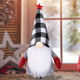 Popxstar Christmas Decoration Christmas Red Black Plaid Hat Electric Doll Rudolph Faceless Doll Decorations For Home Decore