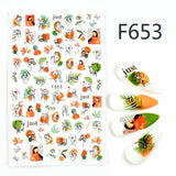 Popxstar Nail 3D Sticker Cool English Letter stickers for nail Foil Love Heart Design Valentines Manicure Decal Water Slide Foil