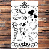 Popxstar Waterproof Black Infinity Tattoo Feather Bird Women Body Hand Art Drawing Temporary Tattoo Stickers Men Finger Tatto Small Paste