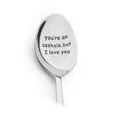 Popxstar Valentines Day Gift Anniversary Gift for Boyfriend Stainless Steel Spoon Good Morning Handsome Present  Wedding Gifts