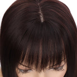 Popxstar Short Wigs with Air Bangs Hair Bob Curly Tail Wigs Synthetic Hair Natural Black Color Hair Wigs for Women Party