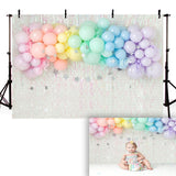 Popxstar Newborn kids Portrait cake smash Photography Backdrop 1st Birthday spring floral pink balloons birdcage photo background studio