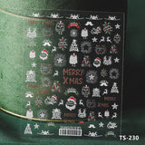 Popxstar New Technology Embossed 5D Nail Art Sticker Ultra-thin Three-dimensional Relief Christmas Series Nail Art Decoration Sticker