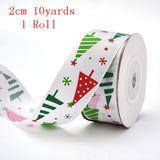 Popxstar Christmas Polyester Ribbon Christmas Bronzing Printed New Year Gifts Wrapping Ribbon for Christmas Decoration DIY Sewing Fabric