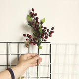 Popxstar 5 Fork Single Red Berry DIY Christmas Decorations For Home Wedding Party Decoration Artificial Flower Berry Fake Flower Branch