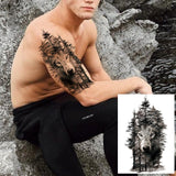 Popxstar Africa Serengeti Lion Temporary Tattoo Black Indian Warrior Waterproof Flash Tattoo Sticker Tribal Mighty Tiger Tatoo Men Women