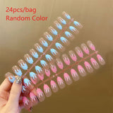 Popxstar spring centerpiece ideas short square acrylic nails spring dip nails 24Pcs Shiny Glitter Detachable False Nails Long Ballerina Pink Wearable Fake Nails Full Cover False Nail Tips with glue design