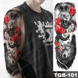Popxstar Large Arm Sleeve Tattoo Japanese Dragon Prajna Waterproof Temporary Tatto Sticker Mechanical Body Art Full Fake Tatoo Women Men