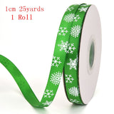 Popxstar Christmas Polyester Ribbon Christmas Bronzing Printed New Year Gifts Wrapping Ribbon for Christmas Decoration DIY Sewing Fabric