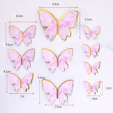 Popxstar Valentine's Day 10Pcs Happy Birthday Cake Topper Cake Decorating Handmade Painted Butterfly Cake Topper for Wedding Birthday Baby Shower Party