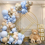 Popxstar Romantic Wedding Macaron Blue Chrome Gold Balloons Garland Decoration Doubled Cream Peach Ballon Arch Kit Birthday Party Decor