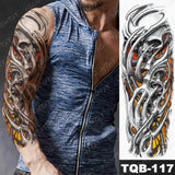 Popxstar Large Arm Sleeve Tattoo Japanese Dragon Prajna Waterproof Temporary Tatto Sticker Mechanical Body Art Full Fake Tatoo Women Men