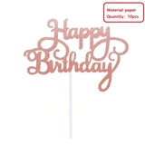 Popxstar Valentine's Day Gittler Happy Birthday Cake Topper Bling Sparkle Decoration Sign Happy Birthday Cake Topper Girl`s Birthday Dessert Decor