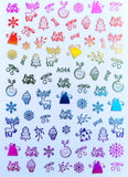 Popxstar Merry Christmas Nail Art Decals Decoration Self Adhesive Nail Art Stickers Manicure Design White Snow Sticker for Nail Design