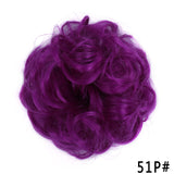 Popxstar   Synthetic Curly Messy Hair Bun Scrunchie Chignon With Elastic Rubber Band Hair Pieces For Women Black Brown Gray Ponytails