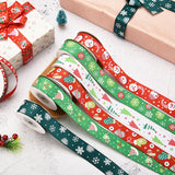 Popxstar Christmas Polyester Ribbon Christmas Bronzing Printed New Year Gifts Wrapping Ribbon for Christmas Decoration DIY Sewing Fabric