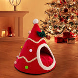 Popxstar Christmas Dog Cat Kennel Bed Warm Pet Basket Cozy Kitten Winter Sleeping Comfort Cushion Cat Nest House for Small Dog Pets