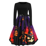 Popxstar Vestidos Women Summer Vintage Dress Clothing Musical Note Floral Robe Retro Swing Casual 50S 60S Halloween Dresses Party FC