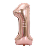 Popxstar 40inch Large Foil Number Balloon 1 Baby Shower Rose Gold Silver Pink Red Blue Helium Ballon 1st Anniversary Birthday Party Ball