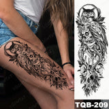 Popxstar Large Arm Sleeve Tattoo Lion Crown King Rose Waterproof Temporary Tatoo Sticker Wild Wolf Tiger Men Full Skull Totem Fake Tatto