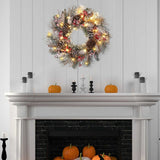 Popxstar Christmas Decor LED Luminous Simulation Wreath Wall Door Hanging New Year Gift Durable Multiple-Uses Lovely Wreath Art Crafts