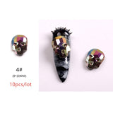 Popxstar 1/2/3mm Spikes Metal Studs Conical Shape Punk Style Flat Back Rivets Halloween 3D Alloy Nail Art for Decoration