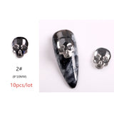 Popxstar 1/2/3mm Spikes Metal Studs Conical Shape Punk Style Flat Back Rivets Halloween 3D Alloy Nail Art for Decoration