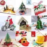 Popxstar 3D Pop UP Santa Cards Marry Christmas Greeting Cards Party Invitations Gifts New Year Greeting Card Anniversary Gifts Postcard