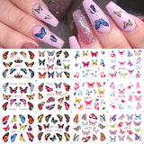 Popxstar spring centerpiece ideas short square acrylic nails spring dip nails Harunouta 12Pcs Sweet Love Heart Nail Water Decals Valentines Manicure Letter Flower Leaf Sliders for Nails Accessories