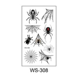Popxstar New 3D Tattoo Stickers Waterproof Sweat Horror Dark Stereo Spider Tattoo Stickers Spider Web Halloween Tattoo Stickers