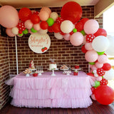 Popxstar 125 Pieces Of Pink Red Green Dots Strawberry Aluminum Mold Balloon Garland Arch Set Baby Shower Girl Birthday Party Decoration