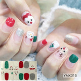 Popxstar 14Tips/Sheet Christmas/Halloween Nail Art Stickers Festival Pumpkin Wraps Waterproof Full DIY Manicure Accessories YMX Series