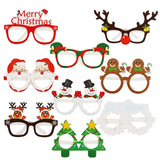 Popxstar 9pcs Christmas Glasses Santa Claus Snowman Snowflake Tree Elk Paper Glasses Party Photo Props Christmas Decoration For Home