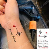 Popxstar Small Men's Tattoos Waterproof Temporary Tattoo Sticker Body Art Love Wave Heartbeat Line Small Size Fake Tatto Flash Tatoo for Girl Women